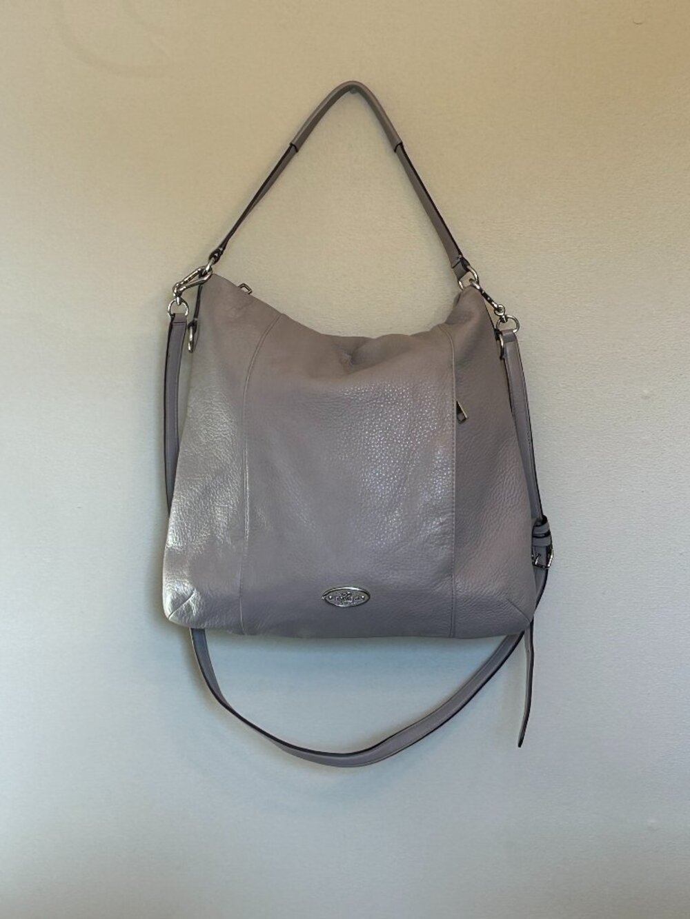 Coach 534511 Shoulder Bag Pebbled Leather Beige/Grayish